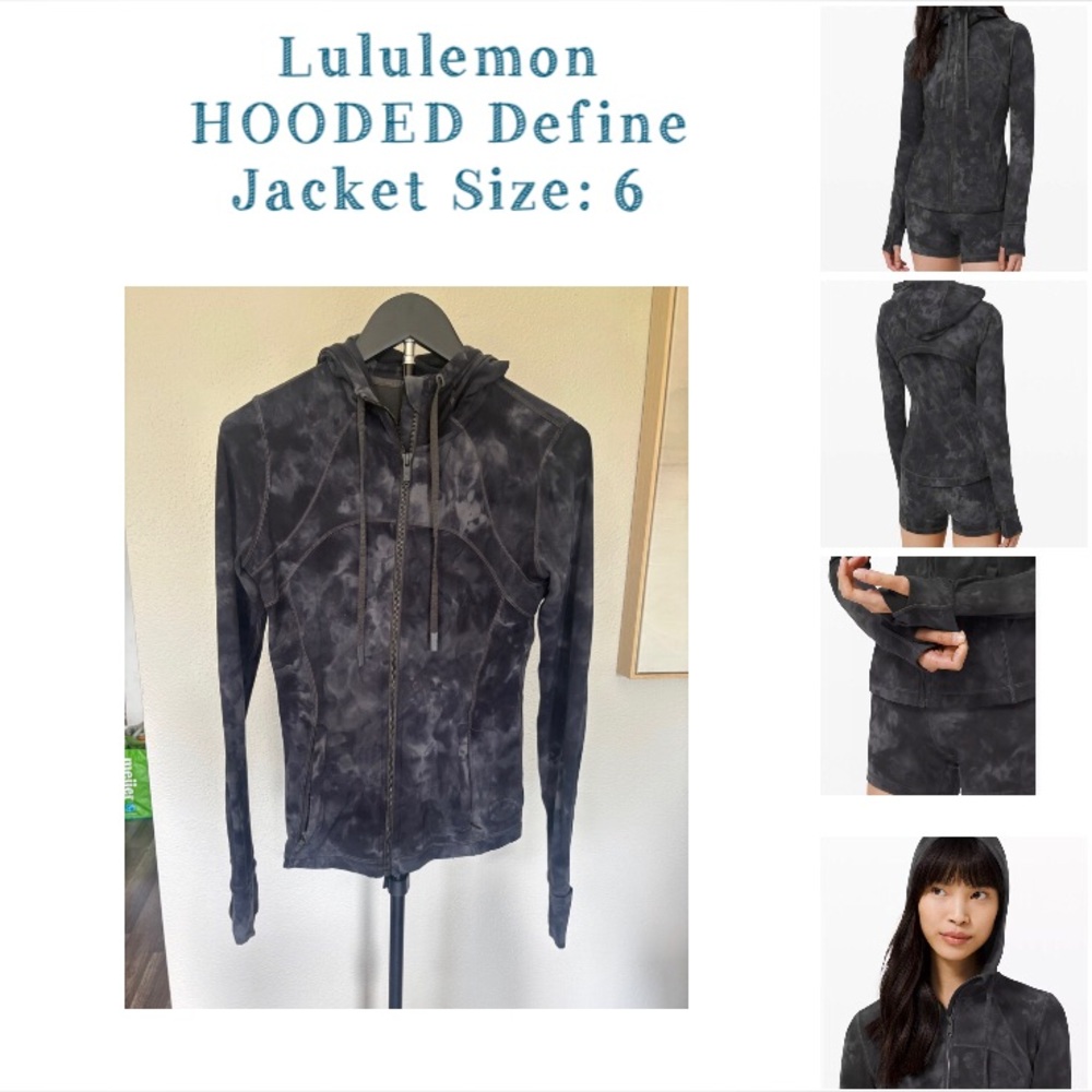 Lululemon Hooded Define Jacket *Nulu Hoodie Diamond Tie Dye 6 Small Full Zip